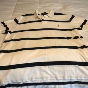 Ralph Lauren Blue and White Striped Polo